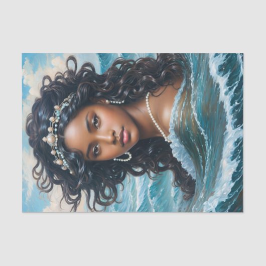 Afrikaanse godin Yemaya Art Tissuepapier (Voorkant)