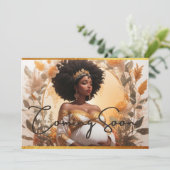 Afrikaanse godin zachte boho zwangerschap aankondi kaart (Staand voorkant)