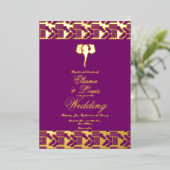 Afrikaanse goudolifantenmarkering geperst folie uitnodiging (Staand Voorkant)