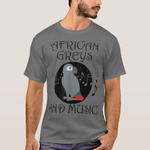 Afrikaanse Grays en Muzieknoten Musicien Parrot T-shirt