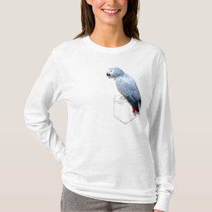 Afrikaanse grijs in je zak t-shirt