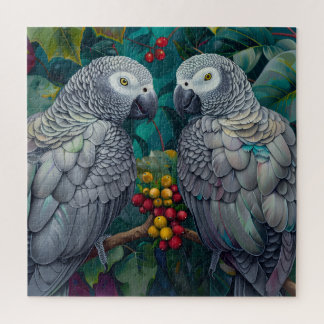 Afrikaanse Grijze Kaki-Bes Duet Legpuzzel