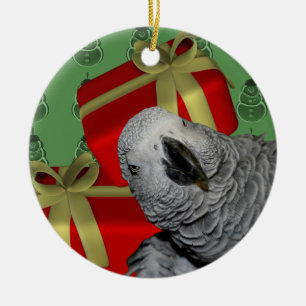 Afrikaanse grijze kerst keramisch ornament