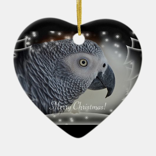 Afrikaanse grijze kerst keramisch ornament (Voorkant)
