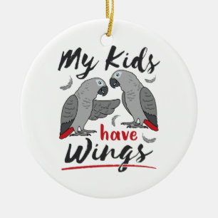 Afrikaanse grijze mam pa Mijn Kinderen hebben wing Keramisch Ornament