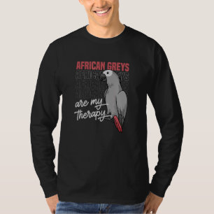 Afrikaanse grijze papegaai als Therapie Quote Bird T-shirt