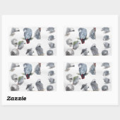 Afrikaanse grijze papegaai. Exclusief ontworpen do Rechthoekige Sticker (Vel)