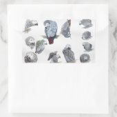 Afrikaanse grijze papegaai. Exclusief ontworpen do Rechthoekige Sticker (Tas)