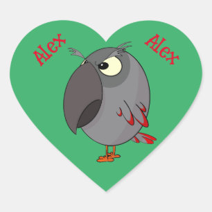 Afrikaanse grijze papegaai hart sticker