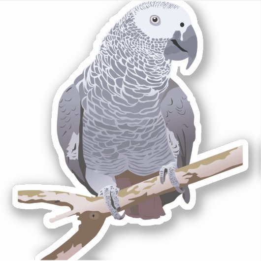 Afrikaanse grijze papegaai sticker (Voorkant)