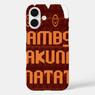Afrikaanse Groet: Jambo Hakuna Matata Wood Design iPhone 16 Hoesje