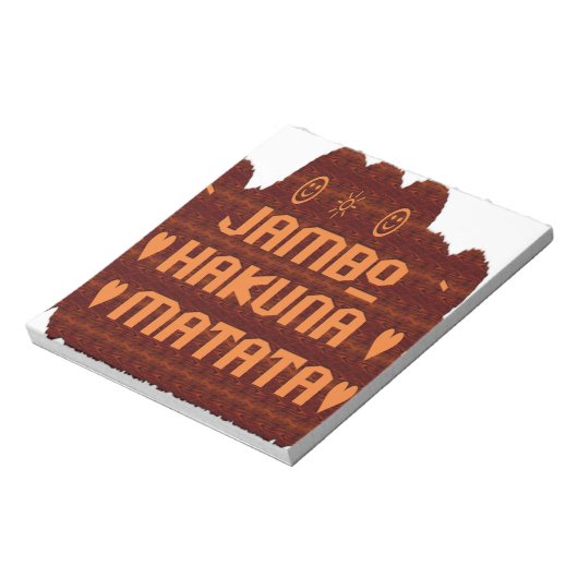 Afrikaanse Groet: Jambo Hakuna Matata Wood Design Notitieblok (Gedraaid)