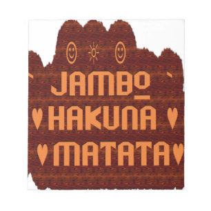 Afrikaanse Groet: Jambo Hakuna Matata Wood Design Notitieblok
