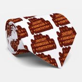 Afrikaanse Groet: Jambo Hakuna Matata Wood Design Stropdas (Opgerold)