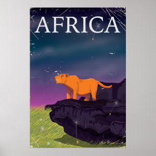 Afrikaanse Grote Katachtigen Vintage Poster