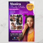 Afrikaanse haarvlechten Schoonheidssalon Nail Make Flyer (Voorkant)