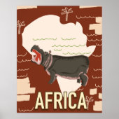Afrikaanse hippo-reisposter poster (Voorkant)