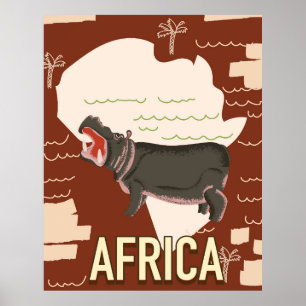 Afrikaanse hippo-reisposter poster