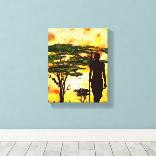 Afrikaanse Hunter Canvas Print (Insitu (Houten vloer))