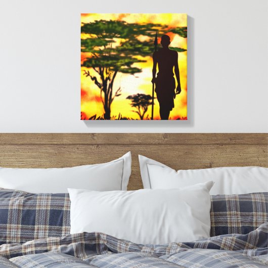 Afrikaanse Hunter Canvas Print (Insitu (Slaapkamer))