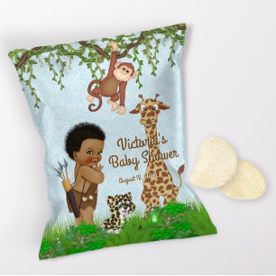 Afrikaanse jongen safari baby shower chipzak verpa flyer