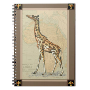 Afrikaanse kaart en een Giraffe Notitieboek