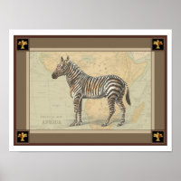 Afrikaanse kaart en een Zebra