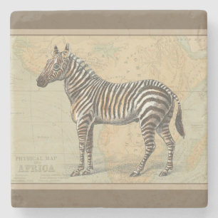 Afrikaanse kaart en een Zebra Stenen Onderzetter