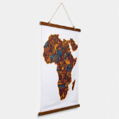 Afrikaanse kaart hangend wandkleed (Gebogen)