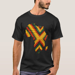 Afrikaanse Kaart Kente Kunst Patroon Mannen Vrouwe T-shirt