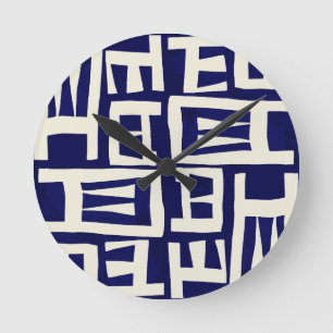 Afrikaanse kaart - Navy Ivoor Ronde Klok
