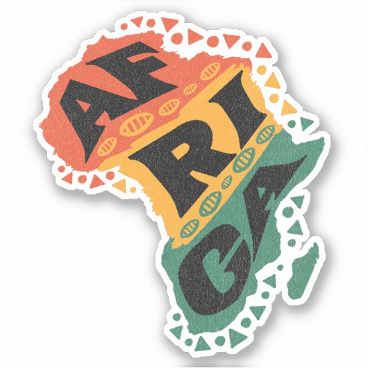 Afrikaanse kaart sticker (Voorkant)