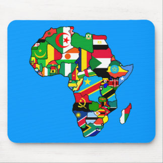 Afrikaanse kaart van Afrikaanse vlaggen binnen lan Muismat