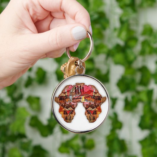 Afrikaanse kaart: Vier het seizoen met cultuur Sleutelhanger (Hand)