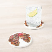 Afrikaanse kaart: Vier het seizoen met cultuur Zandsteen Onderzetter (Zijkant)