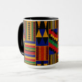 Afrikaanse Kente-stof Mok (Voorkant links)