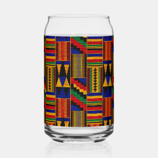 Afrikaanse Kente Stof Patroon Blikvorm Glas