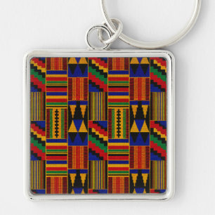 Afrikaanse Kente-stof Sleutelhanger