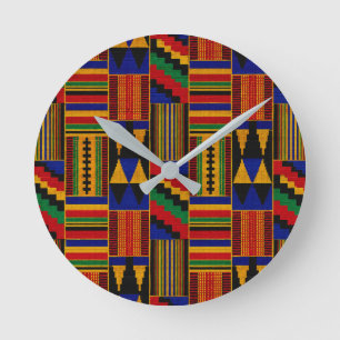 Afrikaanse Kente-stof stijl Ronde Klok