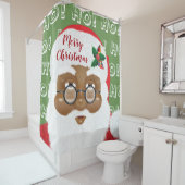 Afrikaanse kerstfeestdag met kerstmis douchegordijn (In situ)