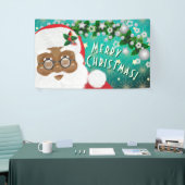 Afrikaanse kerstfeestdag met kerstmis spandoek (Beurs)