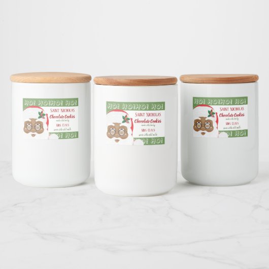 Afrikaanse kerstfeestdag met kerstmis voedselcontainer etiket (Flessen)