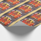 Afrikaanse kerstfeestscène cadeaupapier (Hoek)