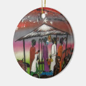 Afrikaanse kerstfeestscène keramisch ornament (Links)