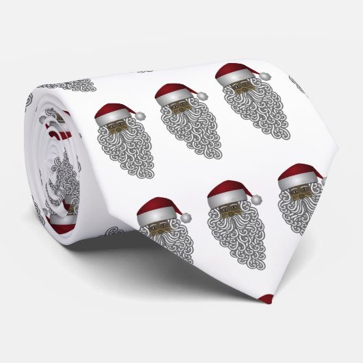 -Afrikaanse kerstman met witte Stropdas (Opgerold)