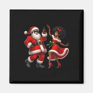 Afrikaanse Kerstman mevrouw Claus Dancing Afro-Ame Magneet
