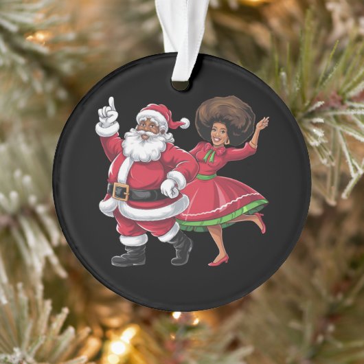 Afrikaanse Kerstman mevrouw Claus Dancing American Ornament (Boom)