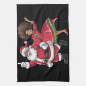 Afrikaanse Kerstman mevrouw Claus Dancing American Theedoek (Verticaal)