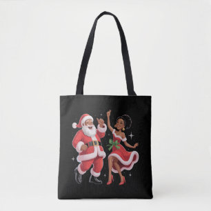Afrikaanse Kerstman mevrouw Claus dansen Amerikaan Draagtas