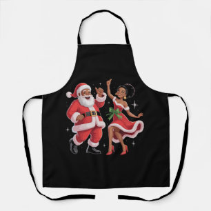 Afrikaanse Kerstman mevrouw Claus dansen Amerikaan Schort